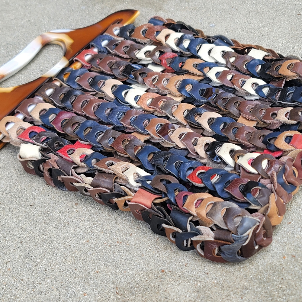 Multicolor Woven Leather Handbag